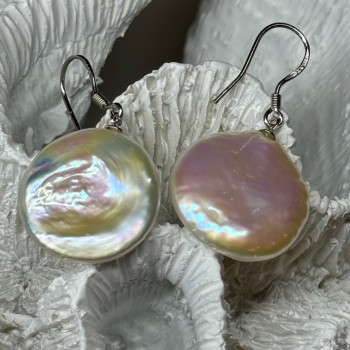 925 Sterling Silver Fresh Water Pearl Earrings Length 1.8 Inch