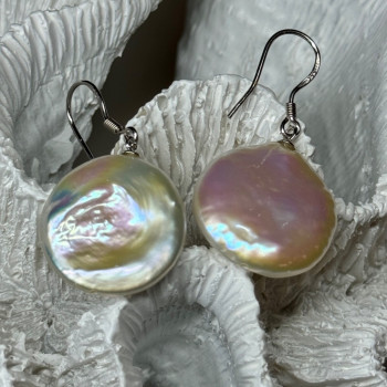925 Sterling Silver Fresh Water Pearl Earrings Length 1.8 Inch