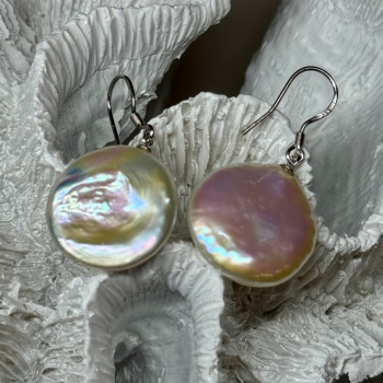 925 Sterling Silver Fresh Water Pearl Earrings Length 1.8 Inch