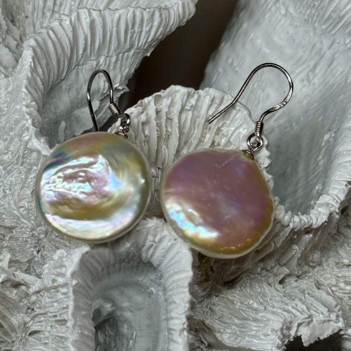 925 Sterling Silver Fresh Water Pearl Earrings Length 1.8 Inch