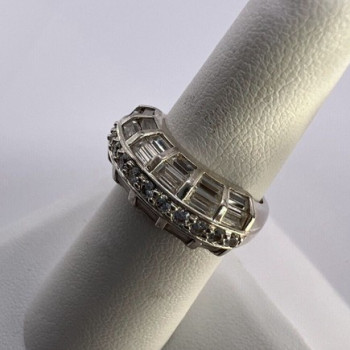 925 Sterling Silver & CZ Ring Size 5