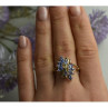 14K Yellow Gold Tanzanite & Diamond Ring Size 10