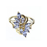 14K YELLOW GOLD TANZANITE & DIAMOND RING SIZE 10