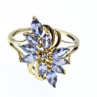 14K Yellow Gold Tanzanite & Diamond Ring Size 10
