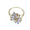 14K YELLOW GOLD TANZANITE & DIAMOND RING SIZE 10