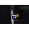 10K YELLOW / WHITE GOLD AMETHYST & HELIODOR RING SIZE 5.5