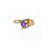 10K YELLOW / WHITE GOLD AMETHYST & HELIODOR RING SIZE 5.5