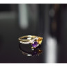 10K Yellow / White Gold Amethyst & Heliodor Ring Size 5.5