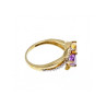 10K YELLOW / WHITE GOLD AMETHYST & HELIODOR RING SIZE 5.5