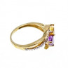 10K Yellow / White Gold Amethyst & Heliodor Ring Size 5.5