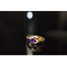 10K YELLOW / WHITE GOLD AMETHYST & HELIODOR RING SIZE 5.5