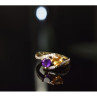 10K Yellow / White Gold Amethyst & Heliodor Ring Size 5.5