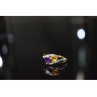 10K YELLOW / WHITE GOLD AMETHYST & HELIODOR RING SIZE 5.5