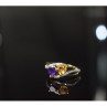 10K Yellow / White Gold Amethyst & Heliodor Ring Size 5.5