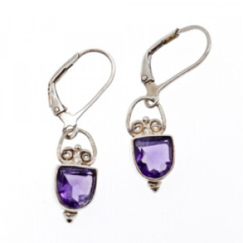 Vintage 925 Sterling Silver Tanzanite Earrings