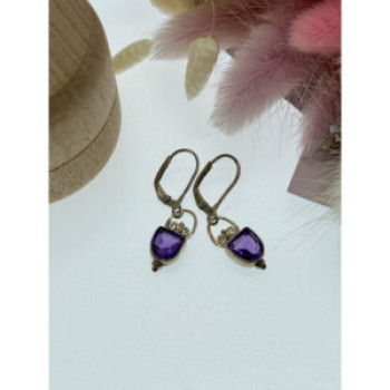 Vintage 925 Sterling Silver Tanzanite Earrings