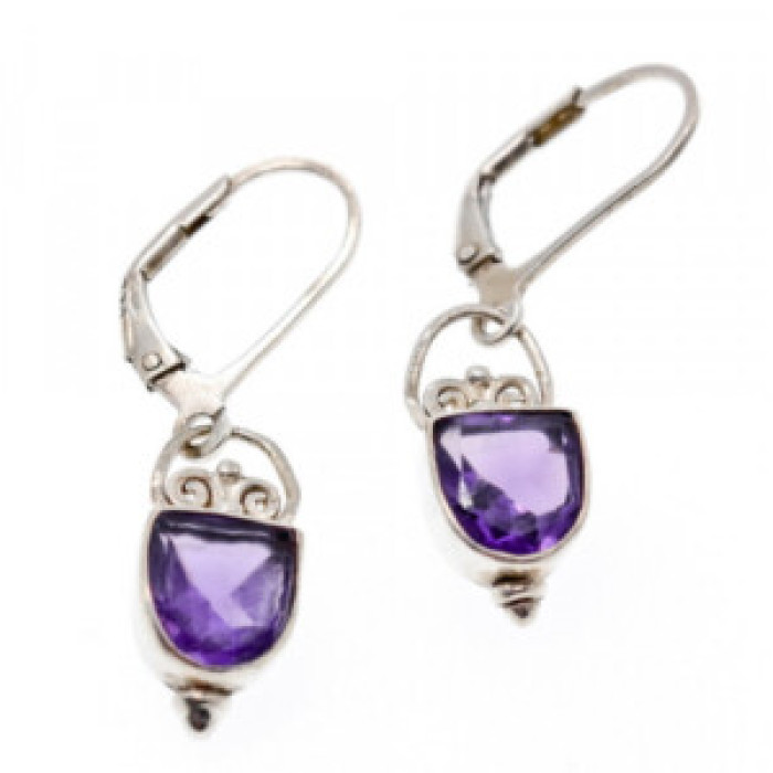 Vintage 925 Sterling Silver Tanzanite Earrings