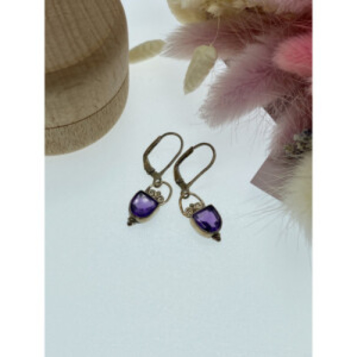 Vintage 925 Sterling Silver Tanzanite Earrings