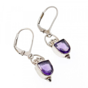 Vintage 925 Sterling Silver Tanzanite Earrings