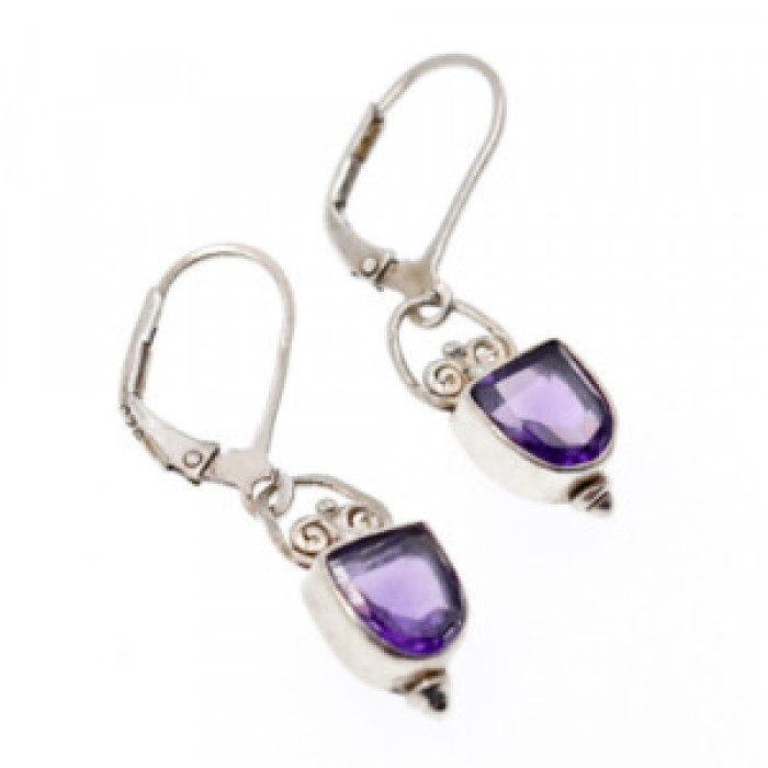 Vintage 925 Sterling Silver Tanzanite Earrings