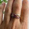 10K Yellow Gold Ruby & White Sapphire Ring Size 10