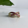 10K Yellow Gold Ruby & White Sapphire Ring Size 10