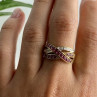 10K Yellow Gold Ruby & White Sapphire Ring Size 10