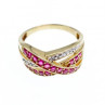 10K Yellow Gold Ruby & White Sapphire Ring Size 10