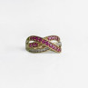 10K Yellow Gold Ruby & White Sapphire Ring Size 10