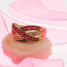 10K Yellow Gold Ruby & White Sapphire Ring Size 10