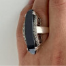 925 Sterling Silver Nephrite & Quartz Ring Size 8