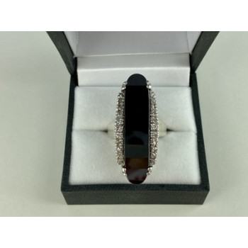 925 STERLING SILVER NEPHRITE & QUARTZ RING SIZE 8