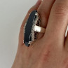925 Sterling Silver Nephrite & Quartz Ring Size 8