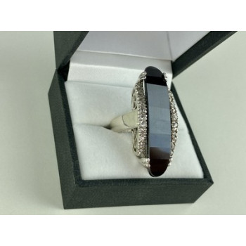 925 STERLING SILVER NEPHRITE & QUARTZ RING SIZE 8