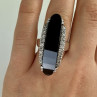 925 Sterling Silver Nephrite & Quartz Ring Size 8