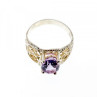 925 Sterling Silver Amethyst Openwork Ring Size 7