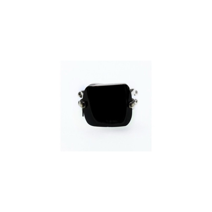 925 STERLING SILVER BLACK NEPHRITE ( JADE ) RING SIZE 8