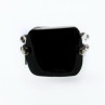 925 Sterling Silver Black Nephrite ( Jade ) Ring Size 8