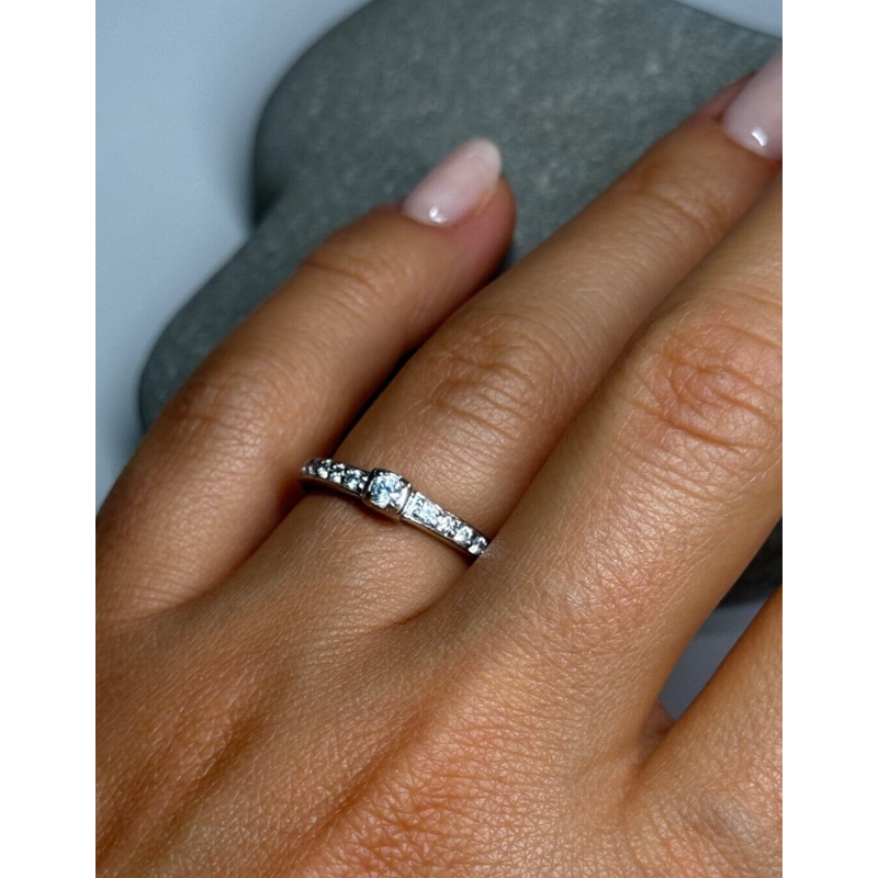 925 Sterling Silver CZ Ring Size 6.5