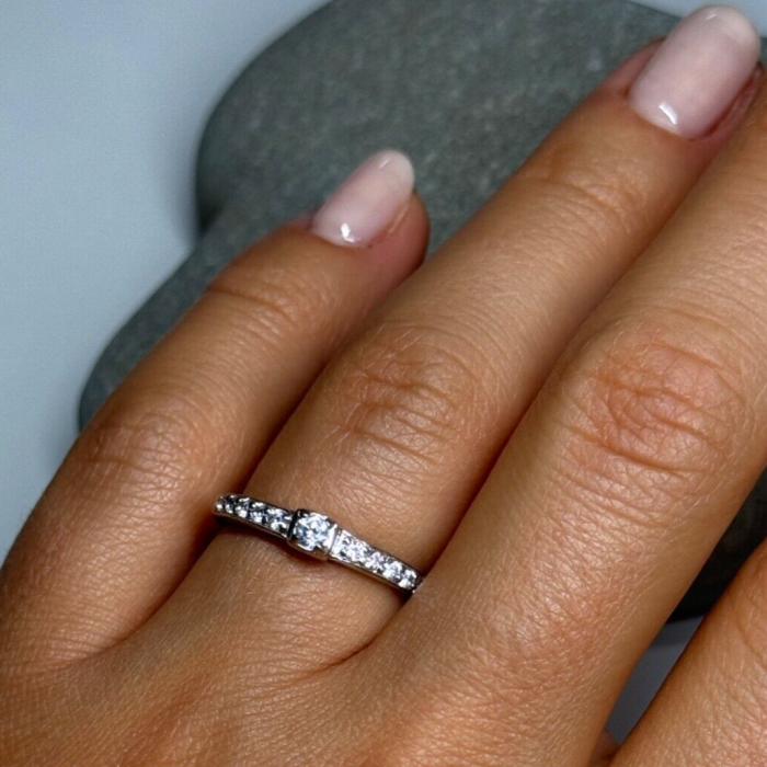 925 Sterling Silver CZ Ring Size 6.5