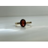 10K YELLOW GOLD GARNET & DIAMONDS RING SIZE 6.5