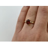 10K YELLOW GOLD GARNET & DIAMONDS RING SIZE 6.5