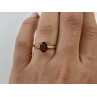 10K YELLOW GOLD GARNET & DIAMONDS RING SIZE 6.5