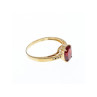 10K YELLOW GOLD GARNET & DIAMONDS RING SIZE 6.5