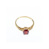 10K YELLOW GOLD GARNET & DIAMONDS RING SIZE 6.5