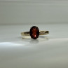 10K Yellow Gold Garnet & Diamonds Ring Size 6.5