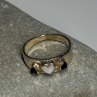 925 Sterling Silver Abalone & Enamel Hearts Ring Size 5