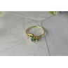14K YELLOW GOLD EMERALD & DIAMONDS RING SIZE 8