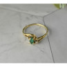 14K Yellow Gold Emerald & Diamonds Ring Size 8