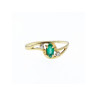14K YELLOW GOLD EMERALD & DIAMONDS RING SIZE 8